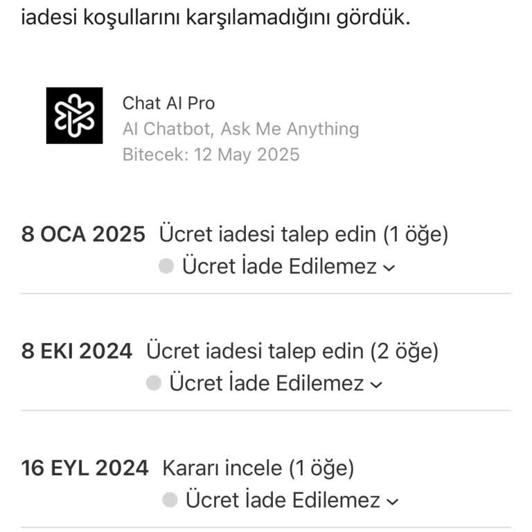 Ücret İadesi Yapılmayan Otomatik Abonelik Mağduriyeti