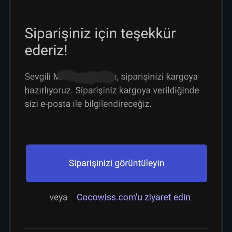 Cocowiss Siparişim Ortada Yok İletişim Kuramıyorum