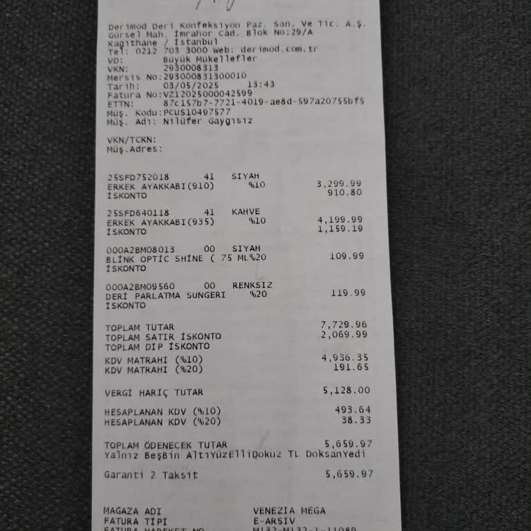 Derimod Mağazasında Satın Aldığım Ayakkabıda Numara Sorunu Ve İlgisiz Hizmet