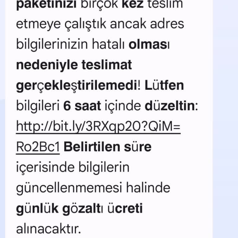 PTT Adıyla Gelen Sahte Mesajla Kişisel Bilgilerim Tehlikeye Girdi