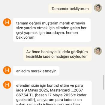 Para İadem Yapılmadı, Bilgi Verilmiyor