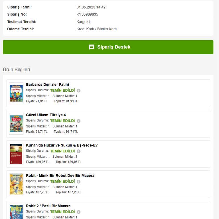 Teslim Edilmeyen Kitaplar Ve Yetersiz Kargo Hizmeti