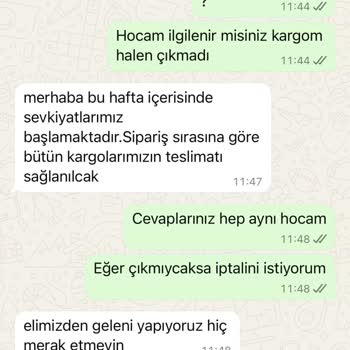 Siparişim Bir Ay Geçmesine Rağmen Kargoya Verilmedi