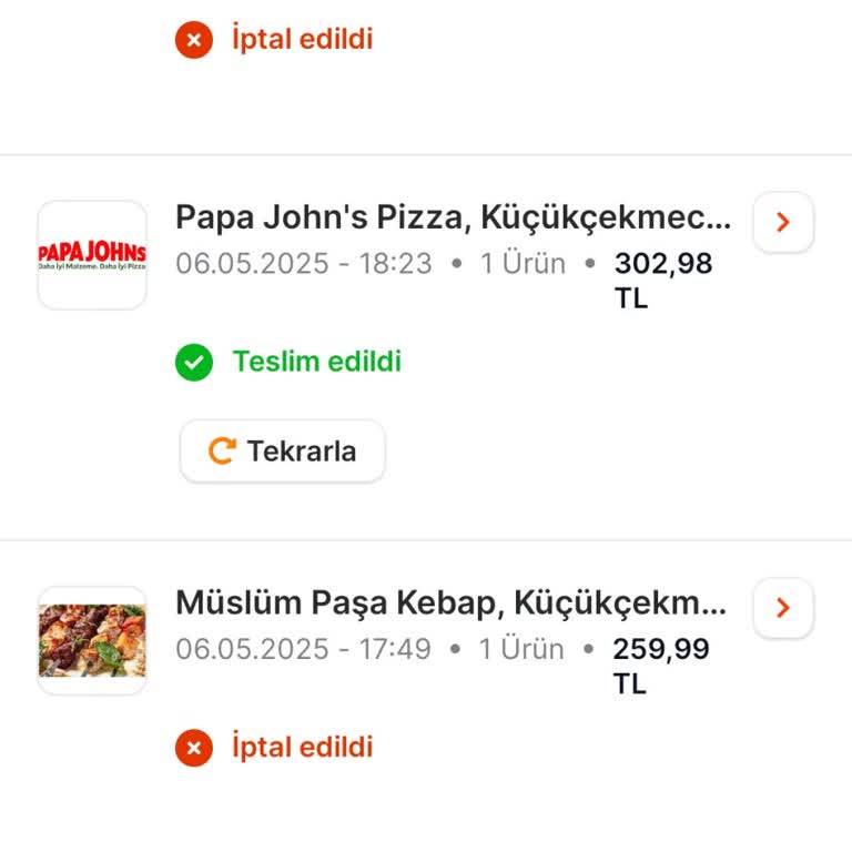 Migros Yemekte Tekrar Eden Sipariş İptalleri Ve Yetersiz Destek