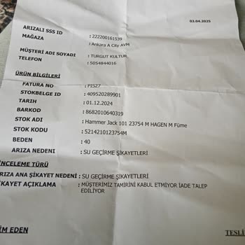 Aldığımız Bot Su Aldı, İade Veya Değişim Talebimiz Reddedildi