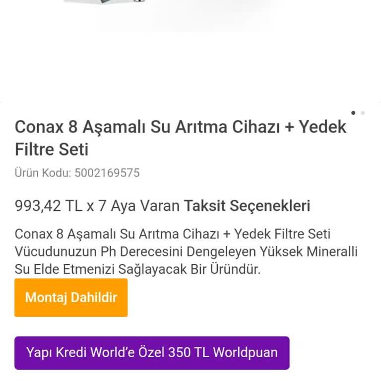 Montaj Dahil Satılan Su Arıtma Cihazının Kurulumu Yapılmıyor