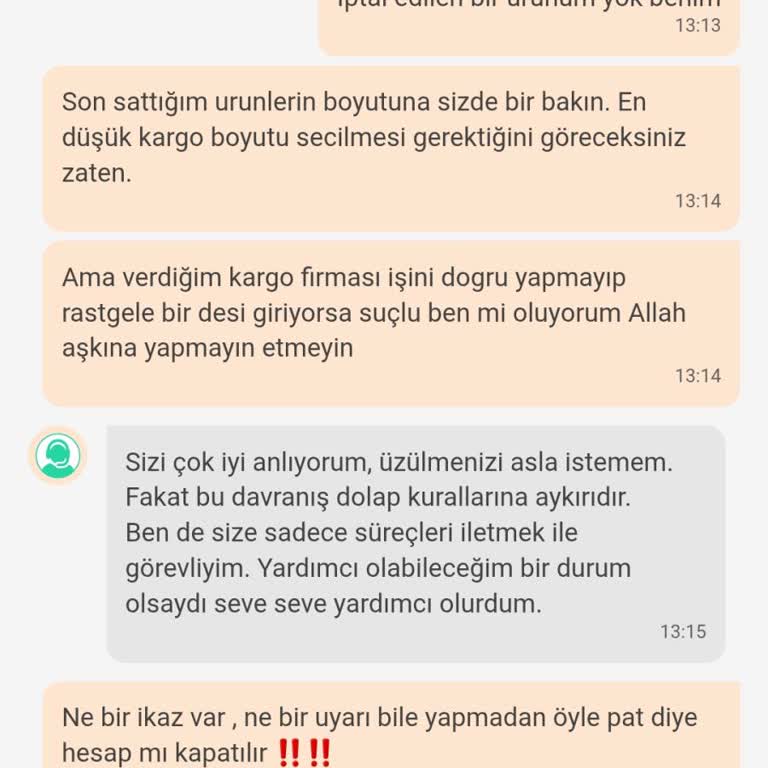 Kargo Desi Hataları Nedeniyle Haksız Hesap Kapatılması Ve Müşteri Hizmetlerinin İlgisizliği