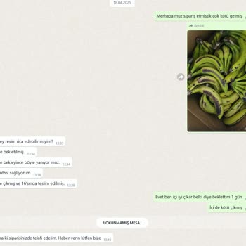 Bozuk Ve Kararmış Muzlar, Yetersiz Müşteri Hizmeti