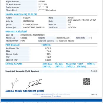 Şirket Aracıma Yanlış Poliçe Düzenlendi Mağduriyetim Giderilmiyor