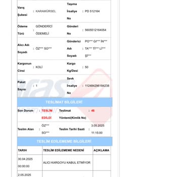Aras Kargo Kargomu Teslim Etmiyor, Yanıltıcı Bilgi Veriyor