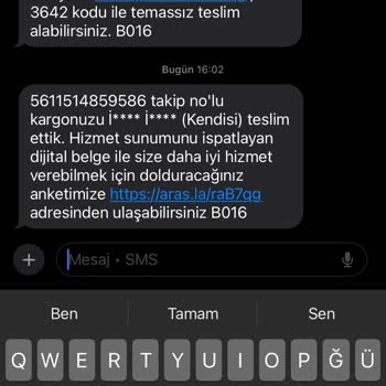 Aras Kargo Teslim Edilmeden Teslim Edildi Olarak İşaretlenen Kargo Ve Bilgi Eksikliği