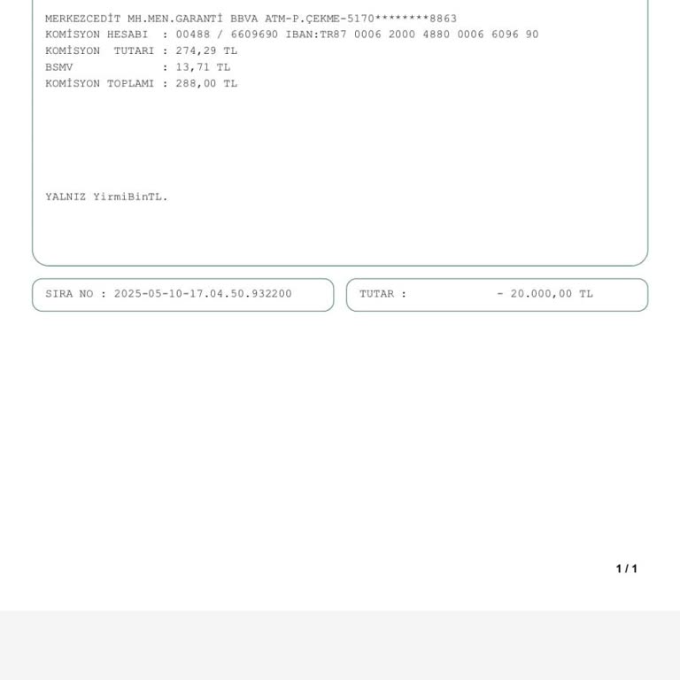 ATM Komisyon Kesintisiyle İzinsiz Para Çekilmesi