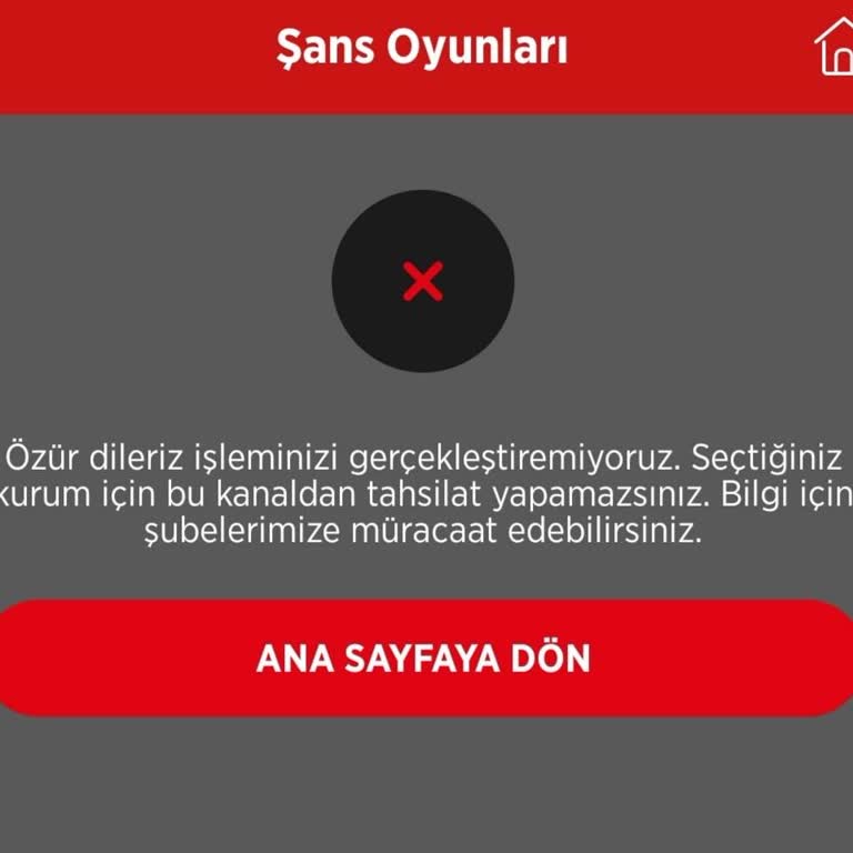 Ziraat Mobil İle Şans Oyunları Hesabına Para Aktaramıyorum, Çözüm Bekliyorum