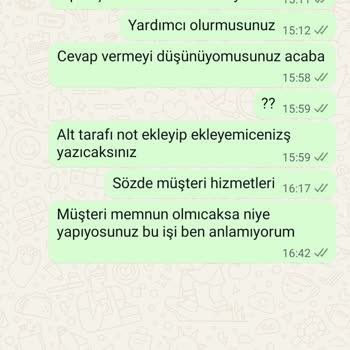 Müşteri Hizmetlerinden Dönüş Alamadım Siparişimle İlgilenilmedi