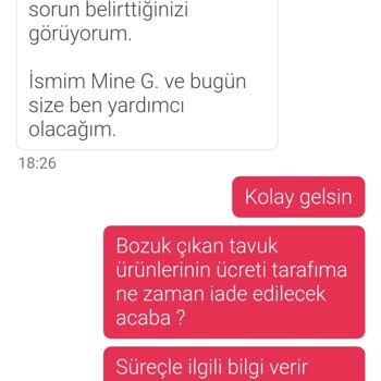Bozuk Tavuk Ürünü Ve Yetersiz Kupon İadesi Nedeniyle Mağduriyet