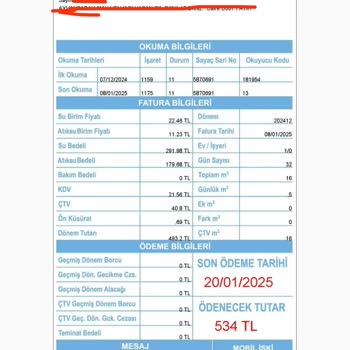 Her Ay Su Faturasına Anlamsız Zamlar Ekleniyor