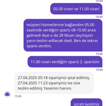 Getir Su Siparişim İptal Edildi, Ücret İadesi Yapılmadı