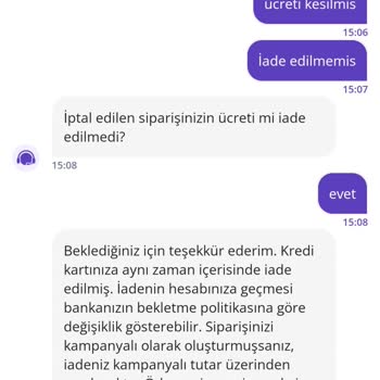 Getir Su Siparişim İptal Edildi, Ücret İadesi Yapılmadı