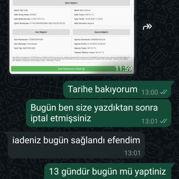 İptal Edilen Siparişimin Para İadesi Yapılmadı