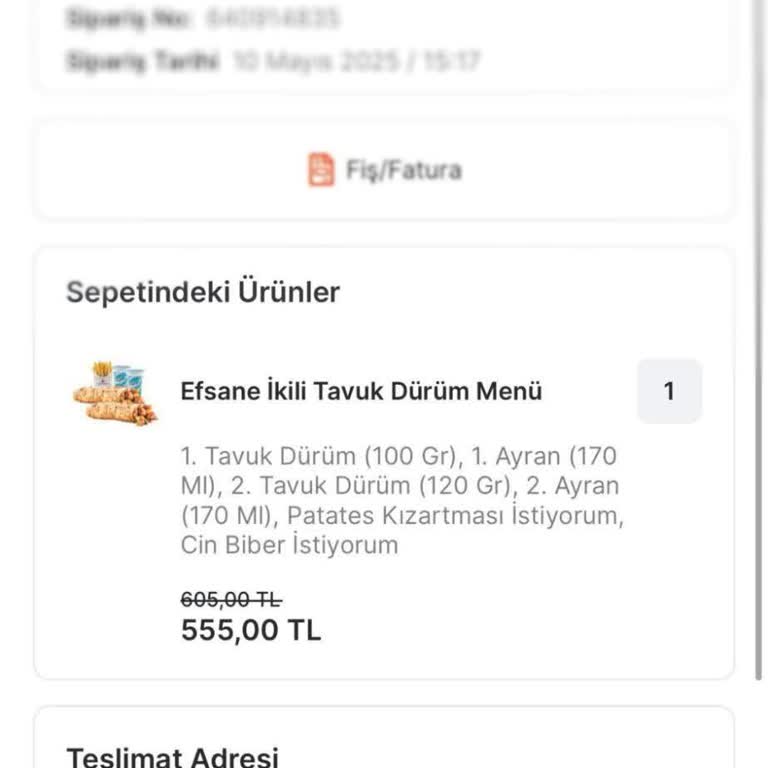 Migros Yemek Teslim Edilmeden Teslim Edildi Olarak İşaretlenen Sipariş Mağduriyeti