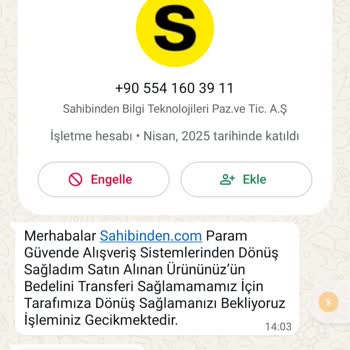 Sahibinden Adı Kullanılarak Telefonla Bilgi Ve Para Kaybı Yaşadım