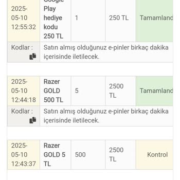 Yükleme Yaptım, E-Pinlerim Teslim Edilmedi!