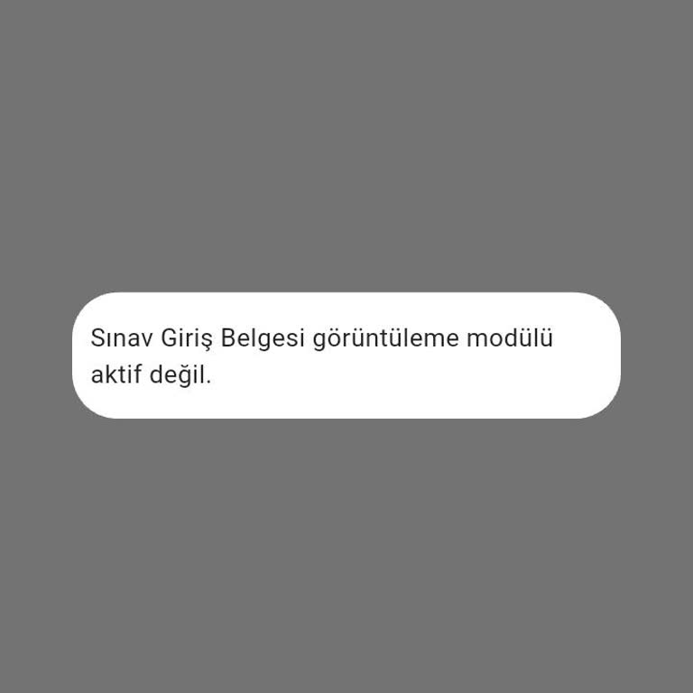 Sınav Giriş Belgesi Görüntülenemiyor