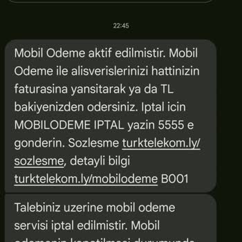 Onayım Olmadan Mobil Ödeme Açılması Ve İptal Edilmemesi