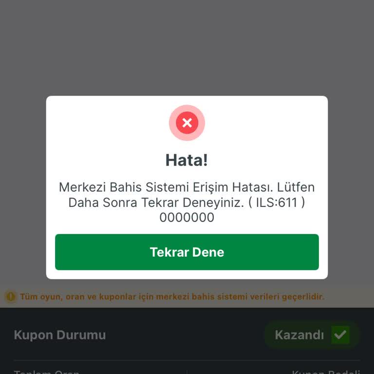 Bahis Ve Para Çekme İşlemlerinde Sürekli Hata Alıyorum
