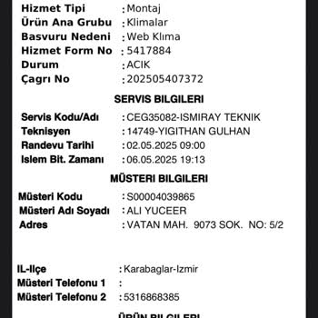Klima Kurulumunda Ekstra Ücret Ve Fatura Sorunu