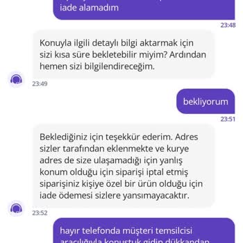 İptal Edilen Siparişimde İade Yapılmıyor Müşteri Hizmetleri Yardımcı Olmuyor