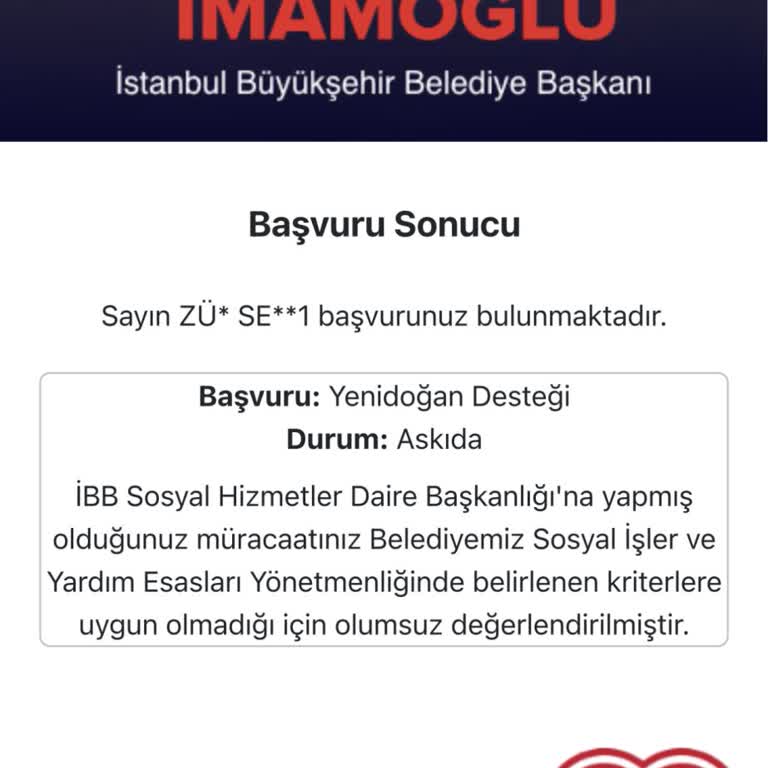 İBB Yenidoğan Destek Paketi Başvurum Onaylanmadı, Haksızlık Yaşadım