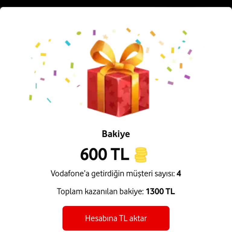 Vodafone Kampanya Ödülümü Kullanamıyorum
