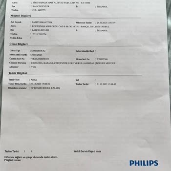 3 Yıl Dolmadan Arızalanan Philips TV İçin Yüksek Ekran Değişim Ücreti Mağduriyeti