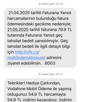 Vodafone'un Geç Tahsilat Bedeli Uygulaması Müşteriyi Mağdur Ediyor