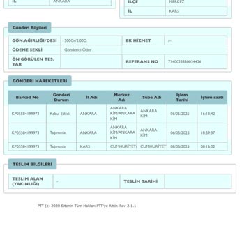 PTT Kargo'nun Şubede Bekletilen Ürünüm İçin Sorumluluk Almaması