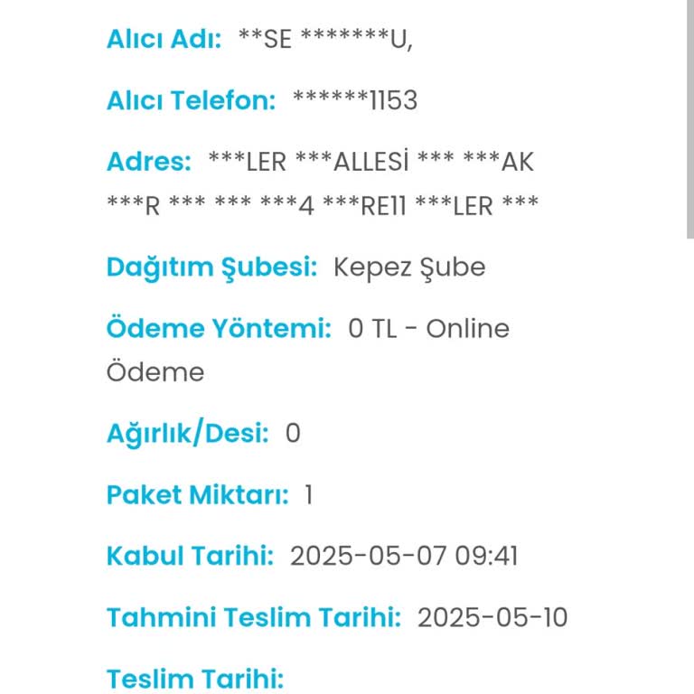 Kargo Şirketiyle İletişim Sorunu Ve Gecikme Yaşadım