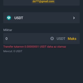 Binance TR'de USDT Transfer Ve Alım Satım Sorunu