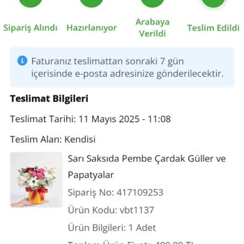 Sipariş Eksik Ve Soluk Geldi, Ücret İadesi Talep Ediyorum