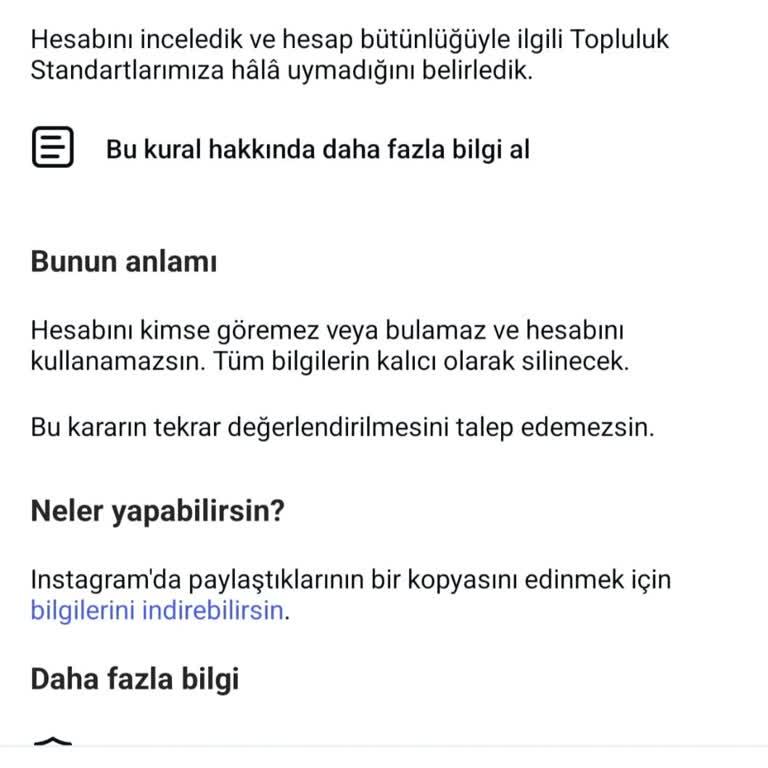 Instagram Haksız Hesap Kapatılması Ve İtiraz Hakkı Talebim