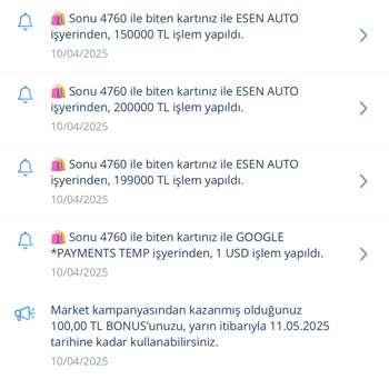 Bilgim Dışında Yapılan Yüksek Tutarli Harcamalar Kartıma Yansıtıldı