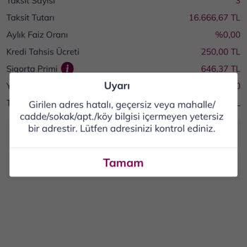 Faizsiz Kredi Başvurusunda Adres Hatası Ve Kullanılamayan Kredi