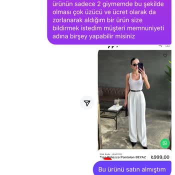 Aldığım Pantolon Kalitesiz Ve Müşteri Hizmeti Yetersiz
