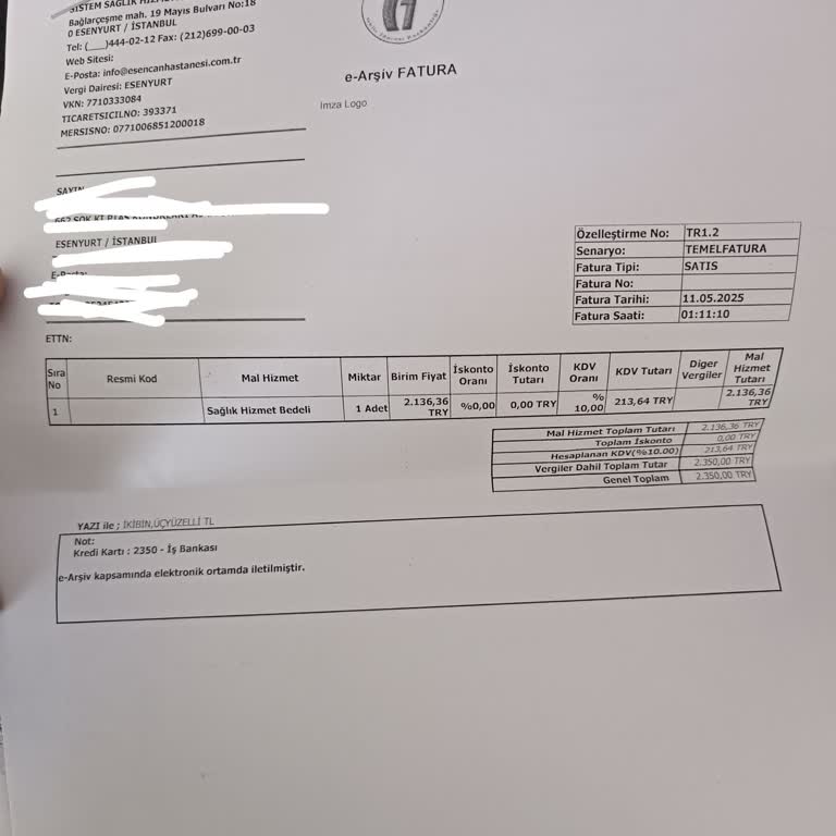 Fahiş Serum Ücreti Ve Fatura Verilmemesi Mağduriyeti