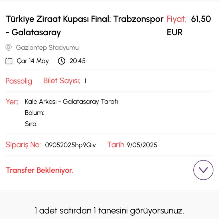 Satın Aldığım Bilet Hâlâ Hesabıma Tanımlanmadı, Maç Yaklaşıyor