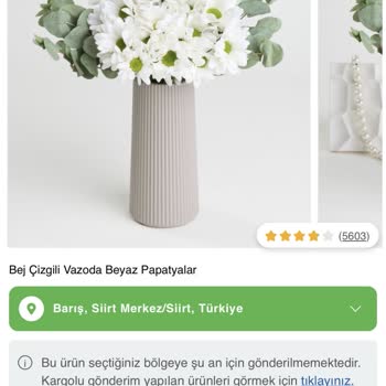 Sipariş Edilen Çiçek Görselden Farklı Ve Kötü Durumda Teslim Edildi