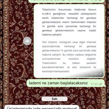 İade Hakkıma Saygı Gösterilmedi, Cevap Bile Vermediler