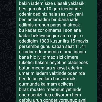 Defolu Ürün Ve Para İadesi Yapılmıyor İletişim Yok
