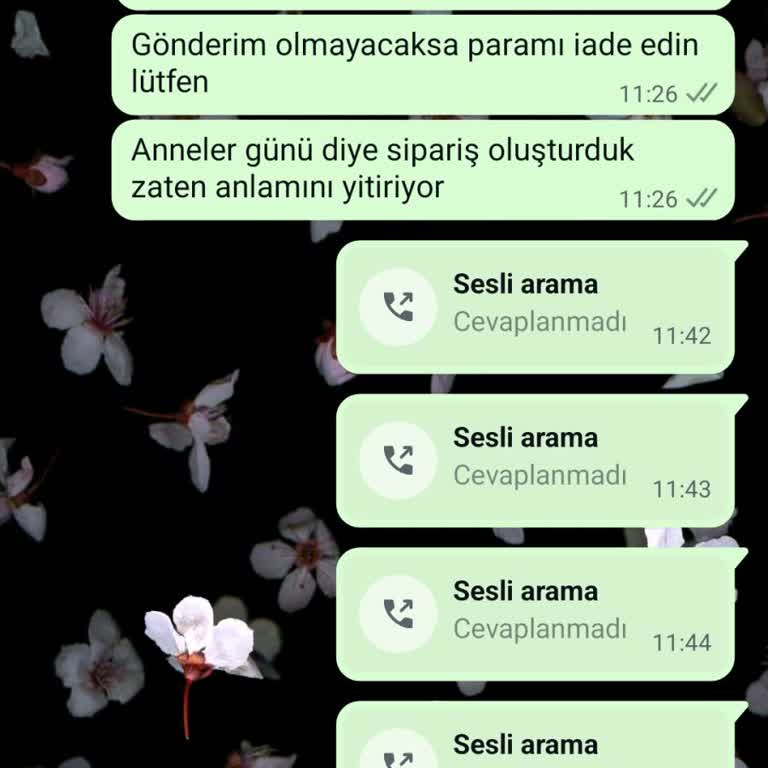 Çiçek Siparişim Teslim Edilmedi Ve Geri Dönüş Alamadım