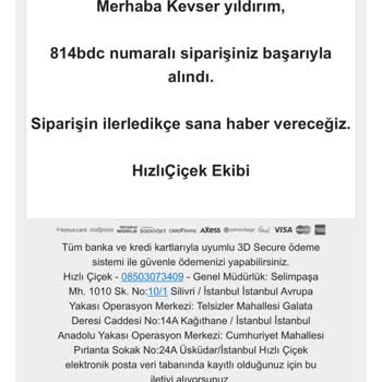 Anneler Günü Siparişim Zamanında Teslim Edilmedi Ve Bilgilendirme Yapılmadı